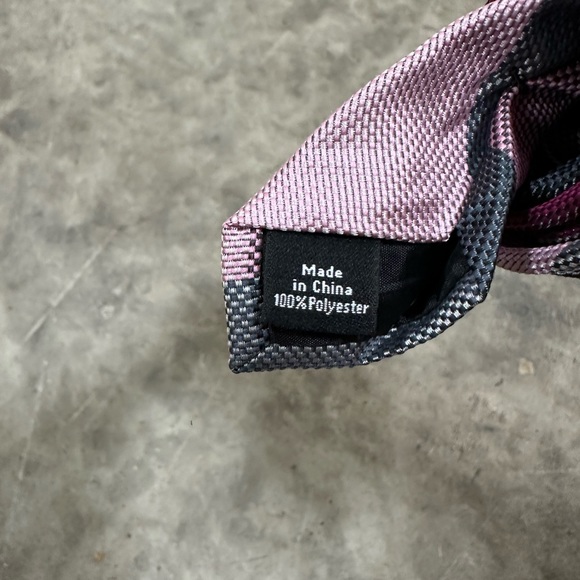 JF Pink, Purple and Gray Plaid Neck Tie - Picture 4 of 4